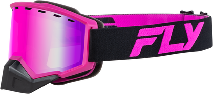 Fly Racing Focus Snow Goggle Black/Pink with Pink Mirror and Rose Lens – Part Number FLB-24F9