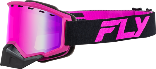 Fly Racing Focus Snow Goggle Black/Pink with Pink Mirror and Rose Lens – Part Number FLB-24F9