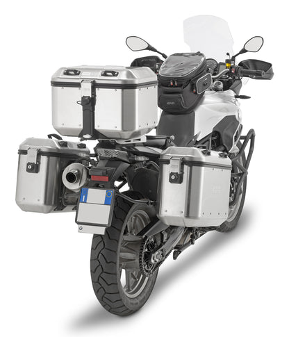 GIVI Dolomiti Monokey Top Case 46L Silver - Durable Motorcycle Luggage with Security Lock