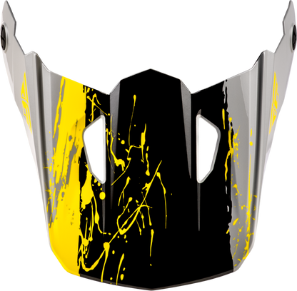 Fly Racing Youth Kinetic Drip Motorcycle Helmet Visor Grey/Black/Yellow - Part Number 73-8679VY