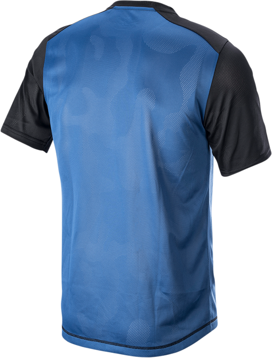 Alpinestars Alps 4.0 V2 Short-Sleeve Jersey - Blue/Black/Light Gray - Medium (Part #1765922-7318-MD)