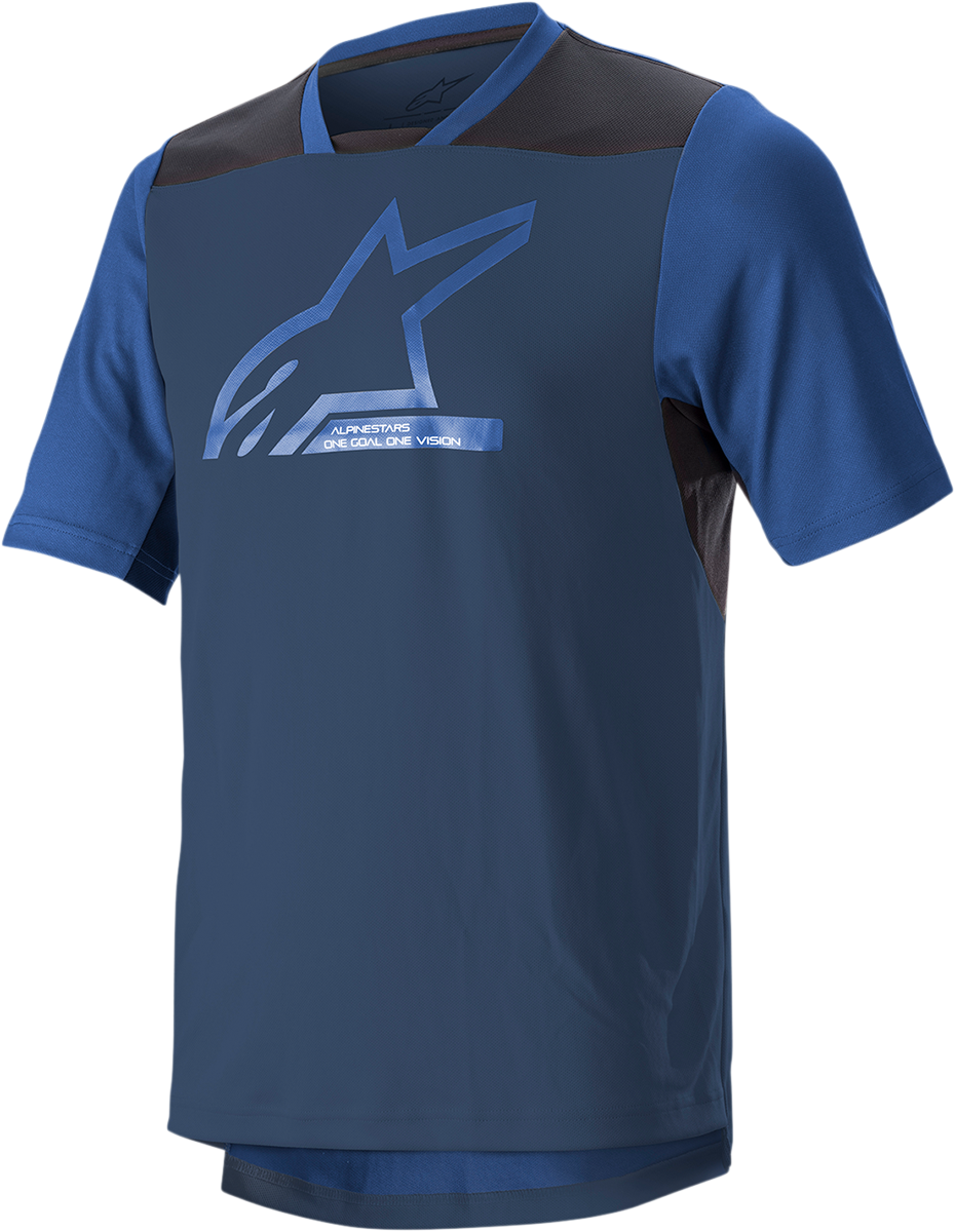 Alpinestars Drop 6.0 V2 Short-Sleeve Jersey - Midnight Blue and Black - Medium