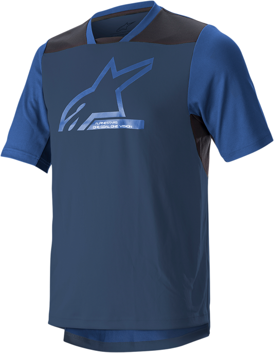 Alpinestars Drop 6.0 V2 Short-Sleeve Jersey - Midnight Blue & Black, XL (Part #1766322-7319-XL)