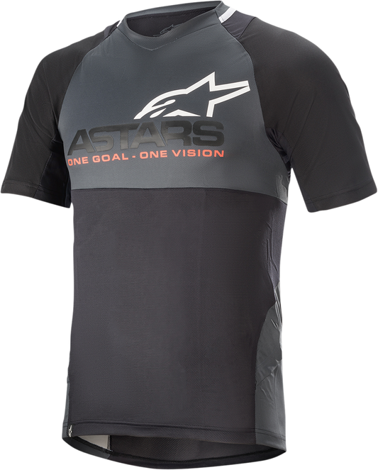 Alpinestars Drop 8.0 Short-Sleeve Jersey for Enduro Riding - Medium, Black/Coral - Part 1766621-1793-MD