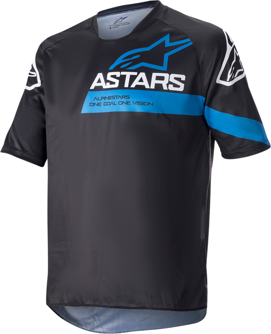 Alpinestars Racer V3 Short-Sleeve Jersey - Black and Bright Blue, Small - Part 1762922-1078-SM