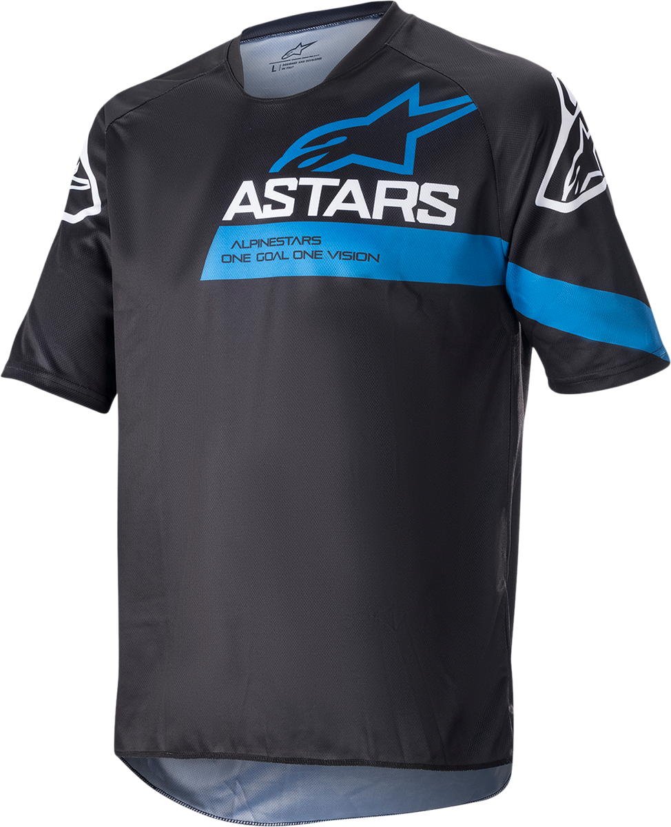 Alpinestars Racer V3 Short-Sleeve Jersey - Black and Bright Blue, Medium (Part #1762922-1078-MD)