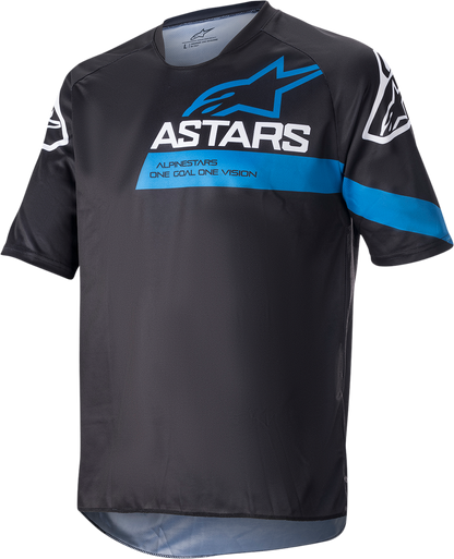 Alpinestars Racer V3 Short-Sleeve Jersey - Black and Bright Blue, Medium (Part #1762922-1078-MD)