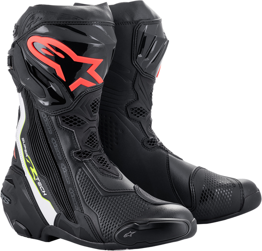 Alpinestars Supertech R Motorcycle Boots - Black/Red, US 12.5 / EU 48 (Part Number 2220021-1236-48)