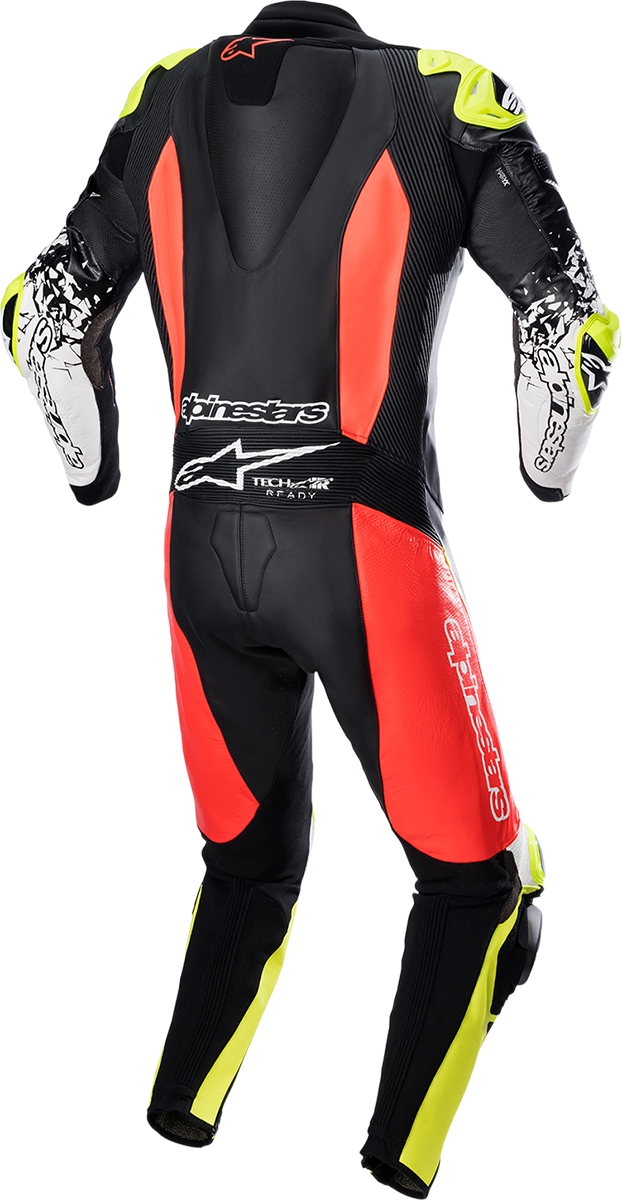 Alpinestars GP Tech v4 Leather Suit - Black/Red/Yellow Fluo, US 46 / EU 56 - Part 3156822-1355-56