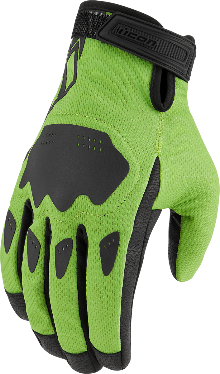 ICON Hooligan CE Gloves - Green, Size 2XL - Part Number 3301-4370