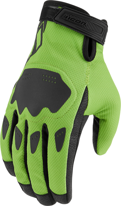 ICON Hooligan CE Gloves - Green, Size 2XL - Part Number 3301-4370