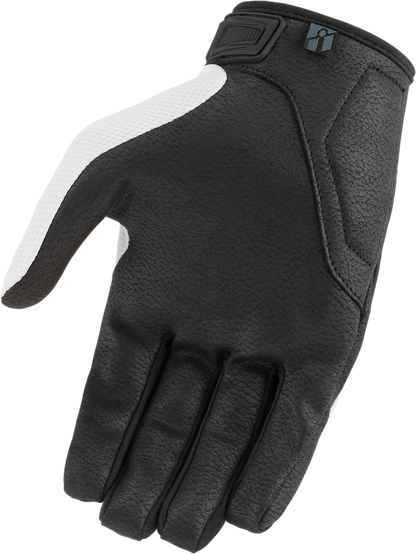 ICON Hooligan™ CE Gloves - White, Small - Lightweight Urban Motorcycle Gloves with Mesh Backhand and Synthetic Palm