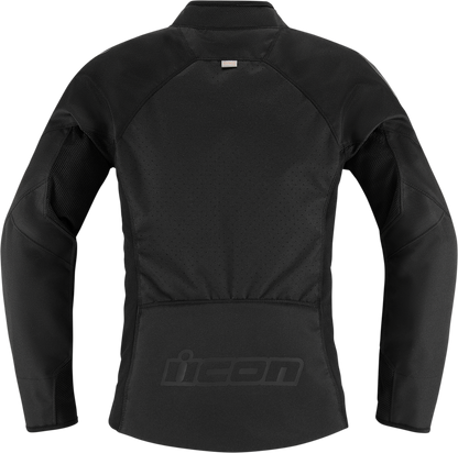 ICON Women's Hooligan CE Jacket 3XL – Black with Impact Protectors and Mesh Ventilation