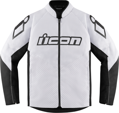 ICON Hooligan™ Jacket White Small with D3O® Impact Protectors and Mesh Ventilation Panels