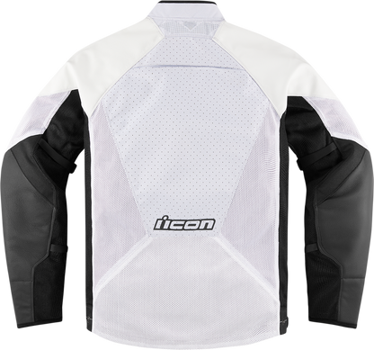 ICON Hooligan™ Jacket White Small with D3O® Impact Protectors and Mesh Ventilation Panels