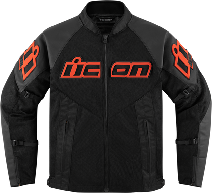 ICON Mesh AF™ Leather Jacket Slayer Small - Durable Leather and Mesh Motorcycle Gear