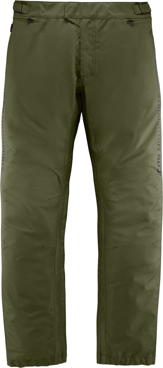 ICON PDX3 Overpant - Olive - XS | Waterproof and Breathable Motorcycle Overpant with Impact Protection