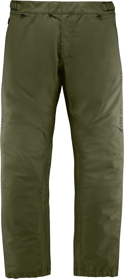 ICON PDX3 Overpant - Olive - XS | Waterproof and Breathable Motorcycle Overpant with Impact Protection