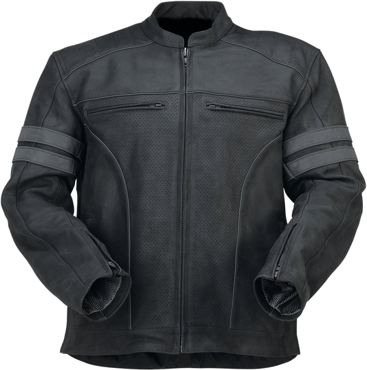 Z1R Remedy Leather Jacket - Black, Medium - Full Grain Leather Motorcycle Gear Part 2810-3890