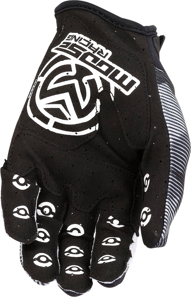 MOOSE OFFROAD Youth MX1™ Gloves Black/White - Medium (Part #3332-1719)