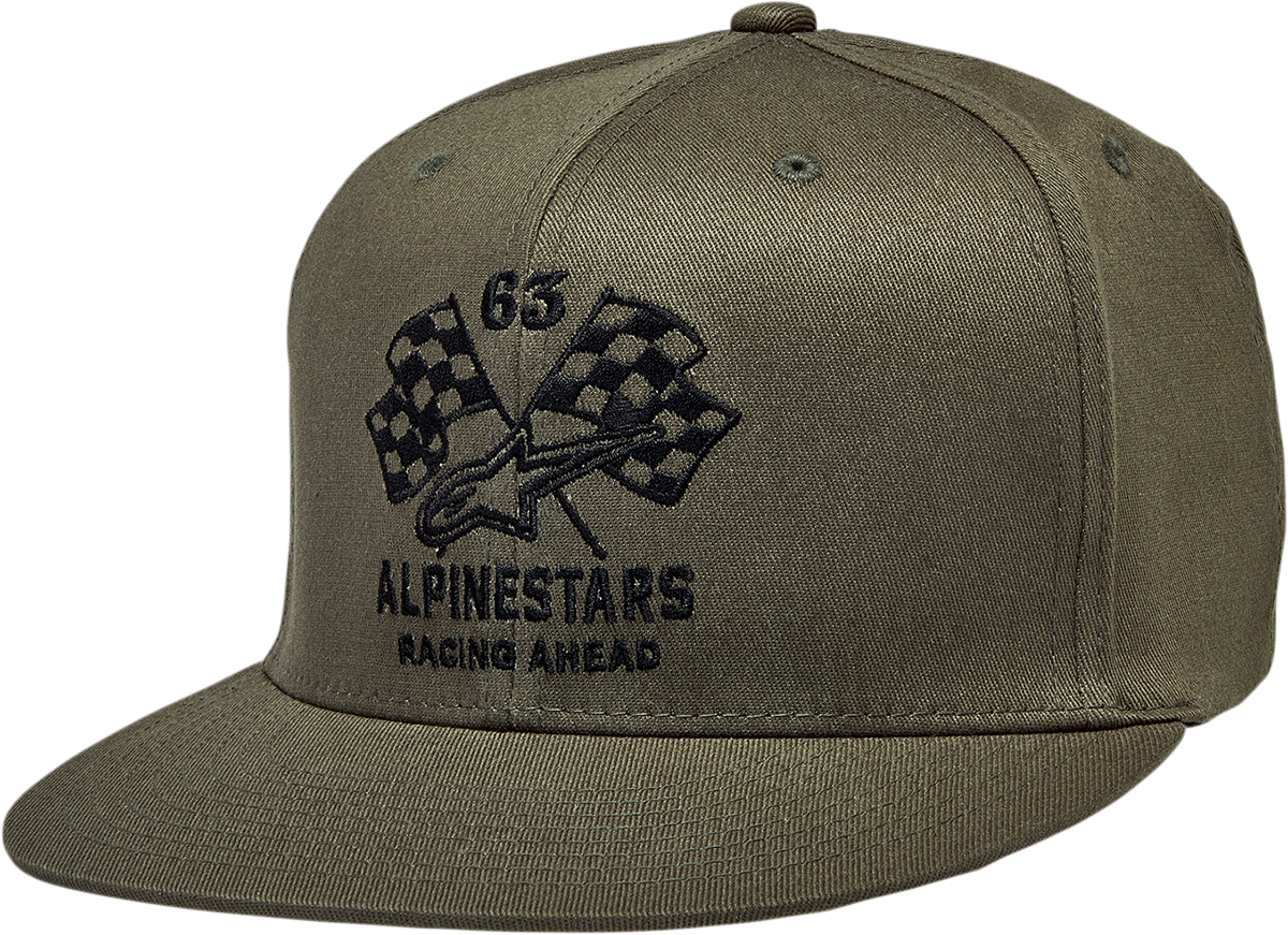 Alpinestars Double Check Flat Bill Hat - Military/Black, Small/Medium - Part Number 1212812306910SM
