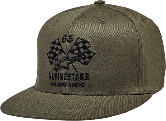 Alpinestars Double Check Flat Bill Hat - Military/Black, Small/Medium - Part Number 1212812306910SM