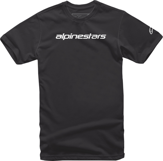 Alpinestars Linear Wordmark T-Shirt in Black and Gray - XL, Part Number 1212720201011XL
