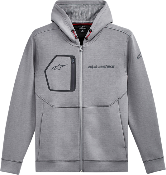 Alpinestars Convex Tech Hoodie Heather Gray XL – Comfortable Double Face Fleece with Functional Details