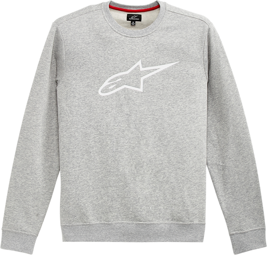 Alpinestars Ageless Crew Fleece 2XL Heather Gray/White - Comfortable Cotton-Polyester Blend