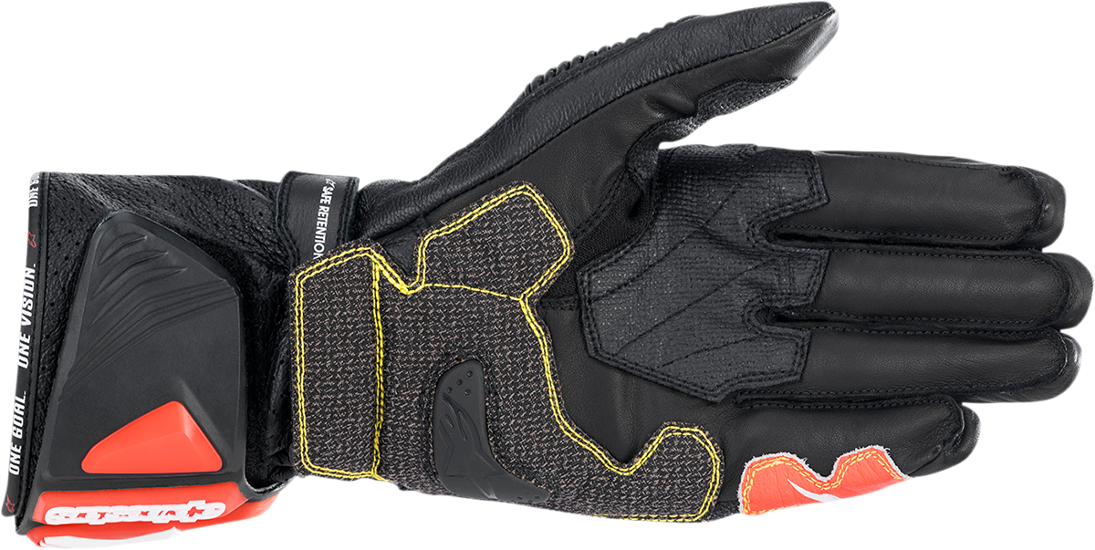 Alpinestars GP Tech V2 S Gloves - Black, White & Fluo Red - Small | Part Number 3556422-1231-S