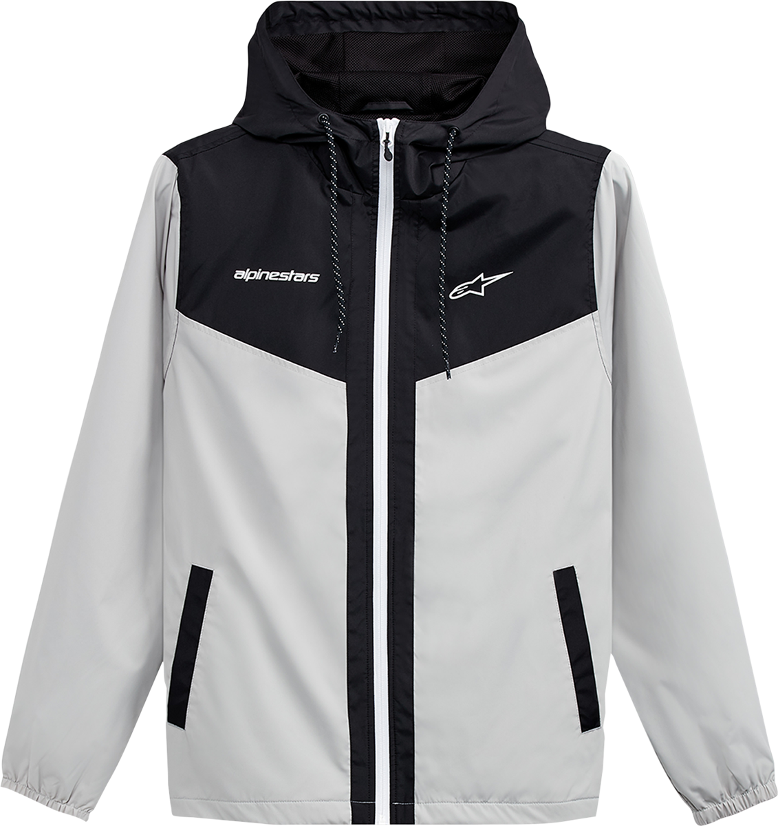 Alpinestars Plex Jacket Black and Silver 2XL - Lightweight Windbreaker with DWR Coating
