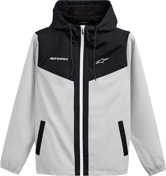 Alpinestars Plex Jacket Black and Silver 2XL - Lightweight Windbreaker with DWR Coating