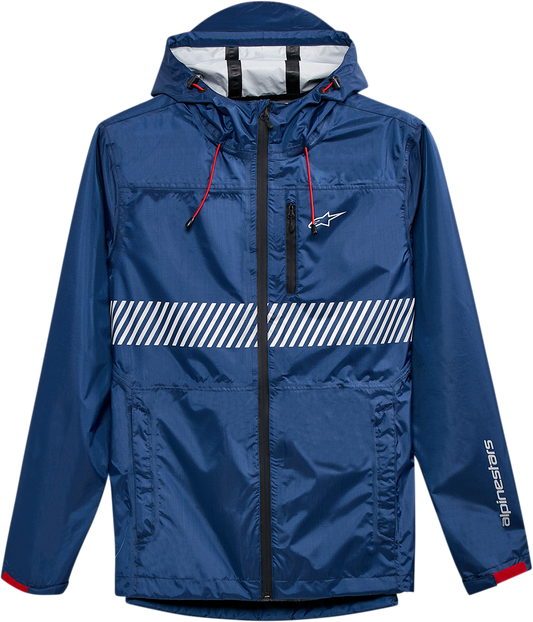 Alpinestars Fusion Rain Jacket Navy XL - Waterproof 2.5L Breathable Shell with Taped Seams and Reflective Details