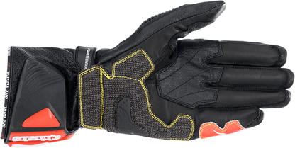 Alpinestars GP Tech V2 S Gloves - Black, White & Fluo Red - 2XL