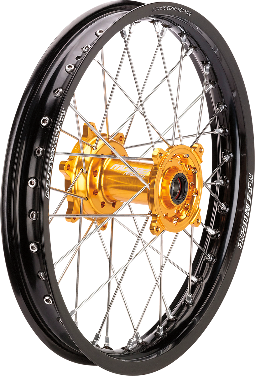 Moose Offroad SX-1 Rear Wheel Assembly for Suzuki RM-Z 250/450 - 19x2.15 Black Wheel with Gold Hub, Part SR-21519-BKGD