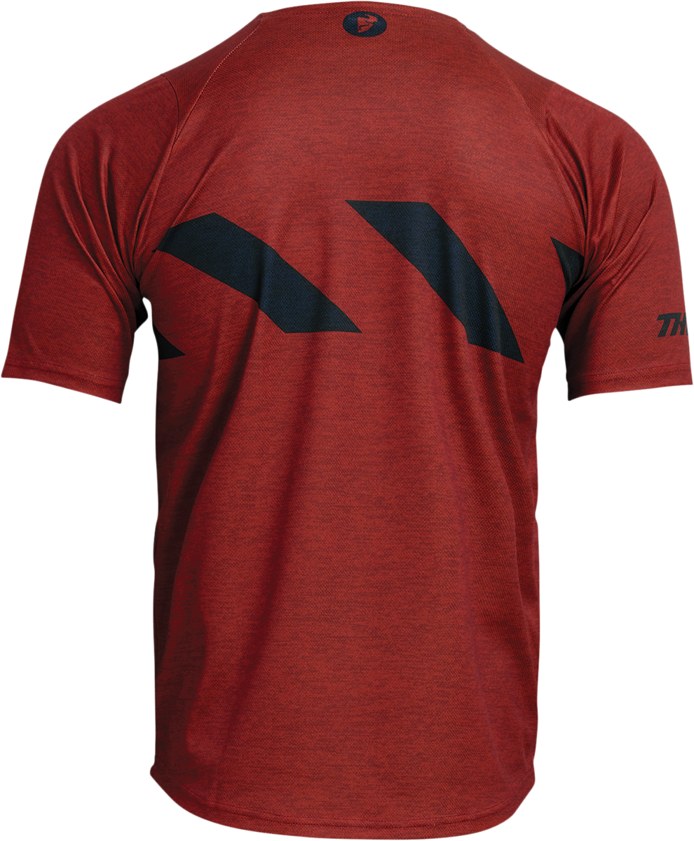 THOR Assist Hazard Short-Sleeve MTB Jersey - Brick/Heather, XS (Part No. 5020-0001)