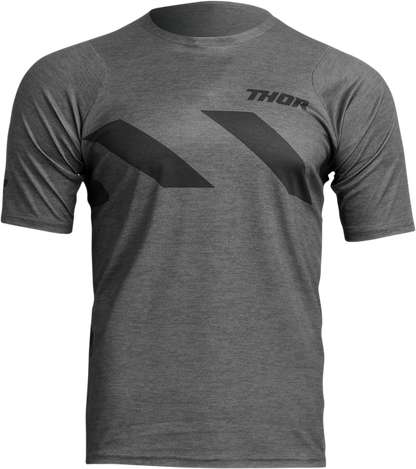 THOR Assist Hazard Short-Sleeve MTB Jersey - Charcoal Heather, Size Small