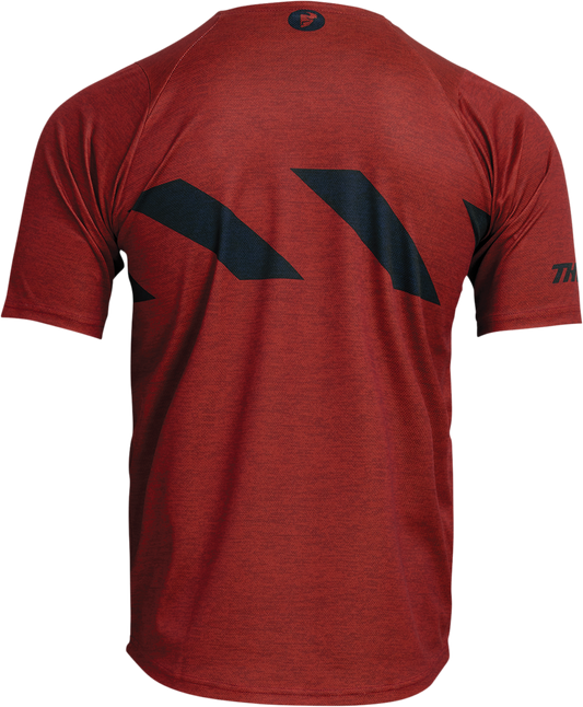 THOR Assist Hazard Short-Sleeve MTB Jersey - Brick/Heather Large 5020-0004