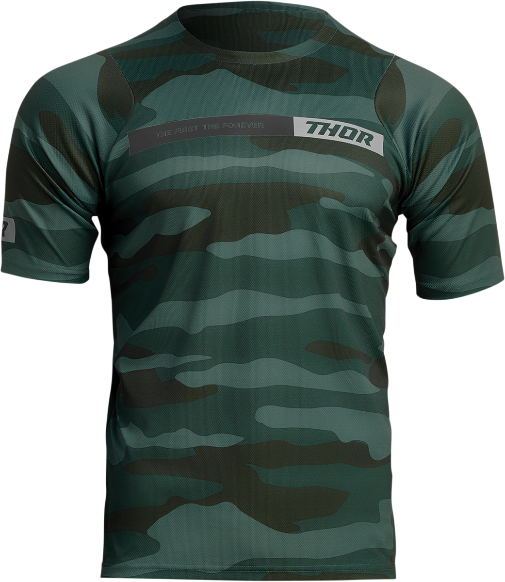 THOR Assist Short-Sleeve Jersey - Camo Green - Medium | MTB & e-MTB Performance