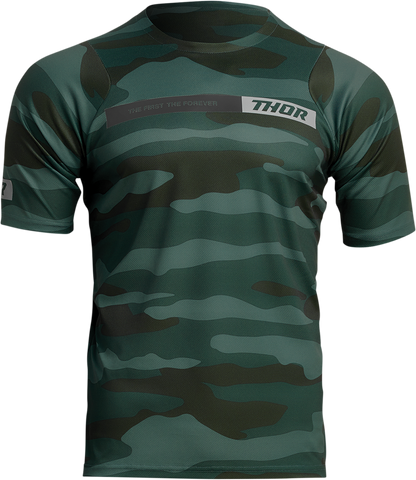 THOR Assist Short-Sleeve Jersey - Camo Green - Medium | MTB & e-MTB Performance