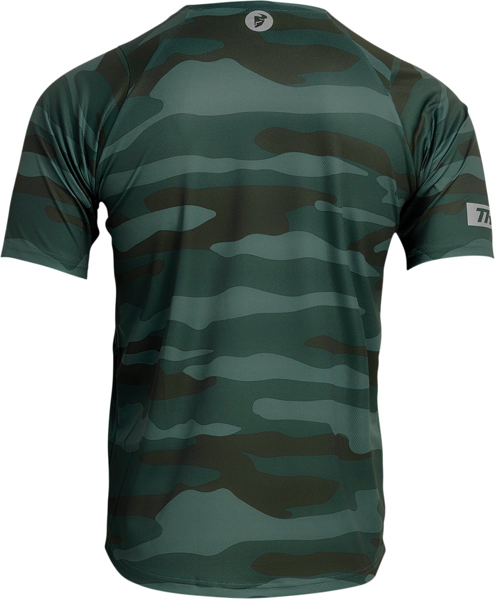 THOR Assist Short-Sleeve Jersey - Camo Green - Medium | MTB & e-MTB Performance
