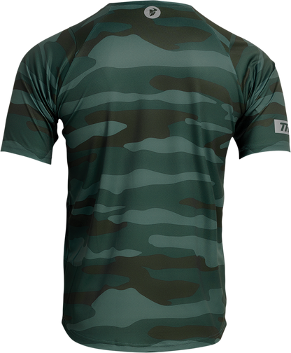THOR Assist Short-Sleeve Jersey - Camo Green - Medium | MTB & e-MTB Performance