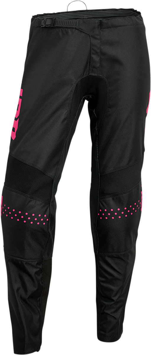 THOR Women's Sector Minimal Pants - Black/Pink Fluo US 7/8 (Part No. 2902-0308)