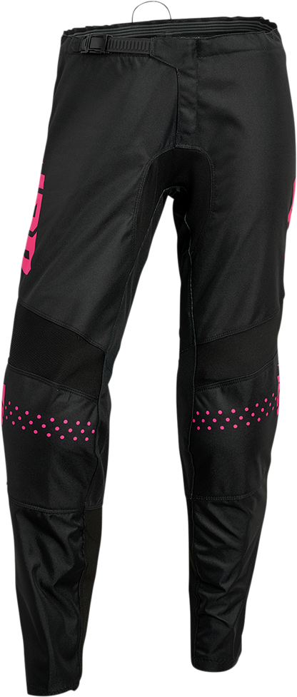 THOR Women's Sector Minimal Pants - Black/Pink Fluo - US 13/14 (Part Number 2902-0311)