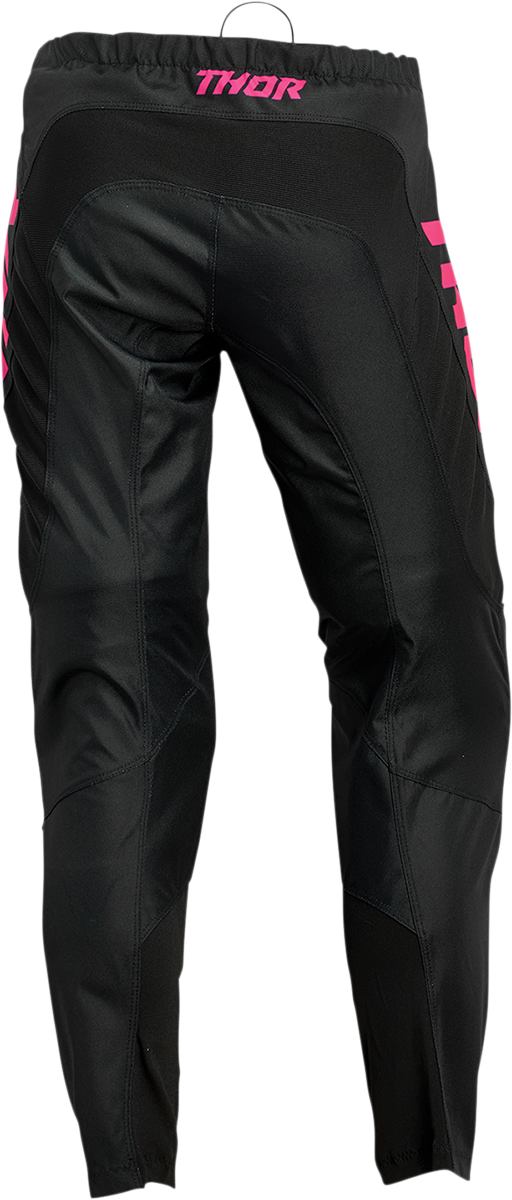 THOR Women's Sector Minimal Pants - Black/Pink Fluo - US 13/14 (Part Number 2902-0311)