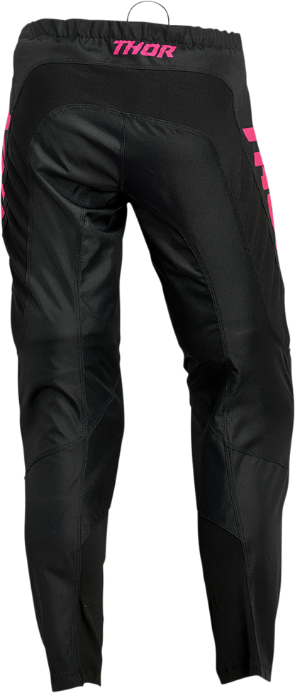 THOR Women's Sector Minimal Pants - Black/Pink Fluo, Part Number 2902-0307