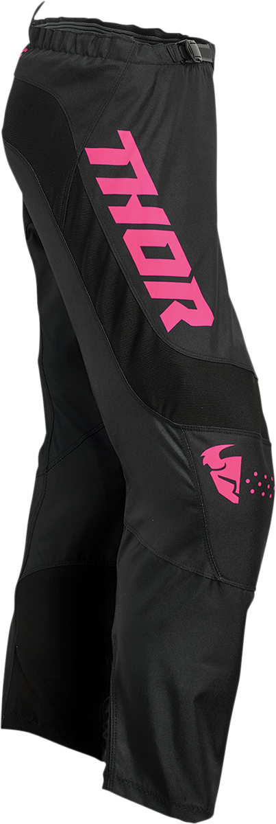 THOR Women's Sector Minimal Pants - Black/Pink Fluo - US 13/14 (Part Number 2902-0311)