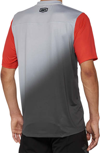 100% Celium Short-Sleeve Jersey - Gray/Racer Red, Part #40011-00011