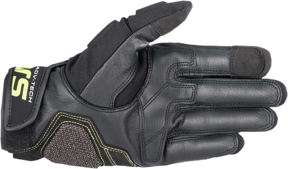 Alpinestars Halo Gloves - Forest Black and Fluo Yellow, Medium (Part Number 3504822-6085-M)