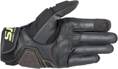 Alpinestars Halo Gloves - Forest Black and Fluo Yellow, Medium (Part Number 3504822-6085-M)